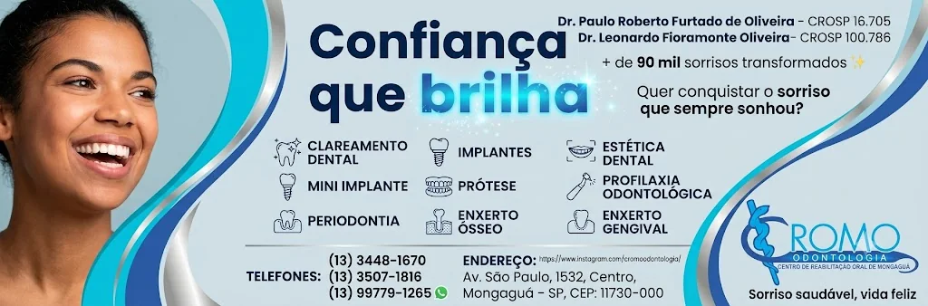 Banner Cromo Odontologia com mensagem institucional